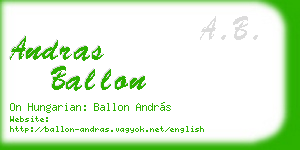 andras ballon business card